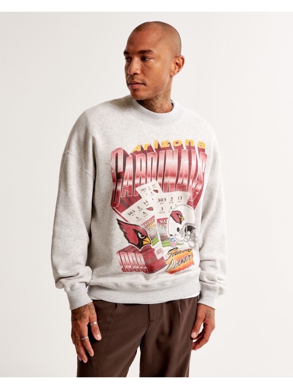 NWT Abercrombie & Fitch crewneck sweatshirt vintage Arizona Cardinals graphic S
